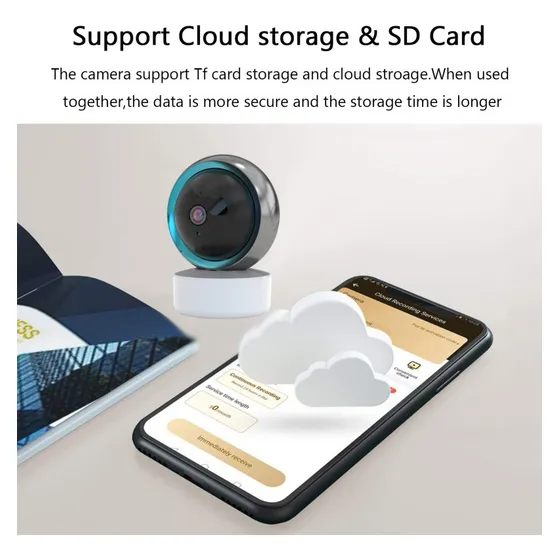 Câmera Wifi De 360 Graus De Monitoramento Interno Doméstico 