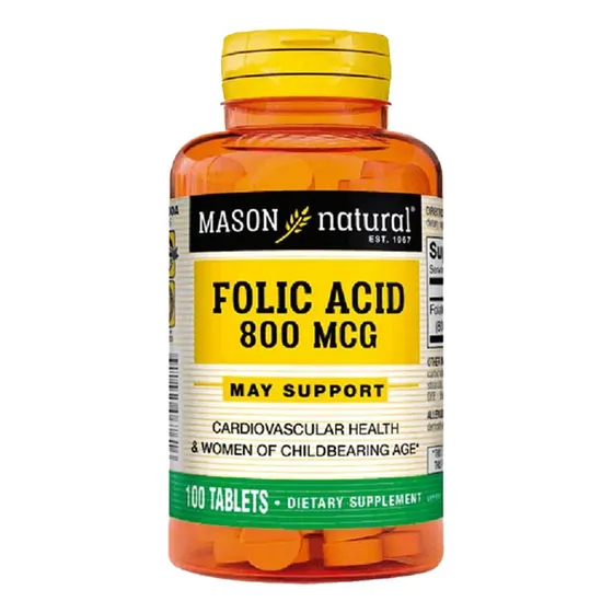 Acido Folico 800mcg - Mason X100 Tab Sin Sabor