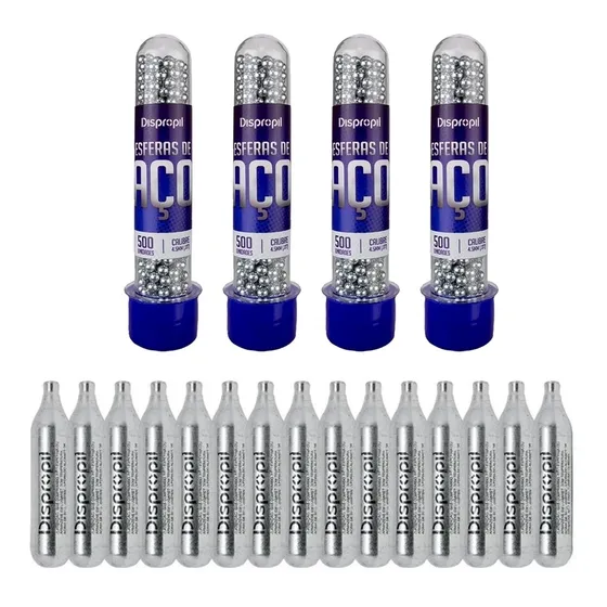 4 Esferas De Aço Dispropil 4.5 500un + 15 Co2 Swiss Arms 12g