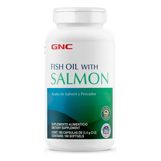 Gnc Aceite De Salmón 1000 Mg - Sin Sabor 180.00 Capsulas