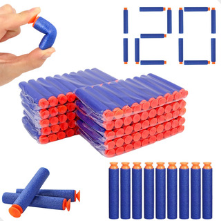 Kit 120 Dardo Balas Arma Nerf Ventosa Refil Munição Lançador Kit 120 Dardo Balas Arma Nerf Ventosa Refil Munição Lançador