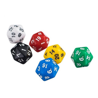 Juego De Mesa, Dados, 6 Colores, De Veinte Caras, Opaco D Juego De Mesa, Dados, 6 Colores, De Veinte Caras, Opaco D