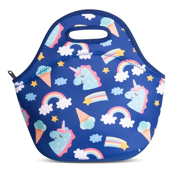Lunchera /lanchera Neopreno Brio Con Interior Aislante Color Celeste