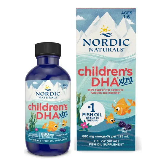 Dha Omega 3 Aceite para Niños Nordics Natural Frasco Frambuesa 60ml