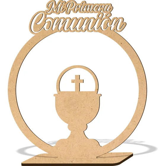 Centro De Mesa 10pzs Mi Primera Comunión Circular Mdf Mod2