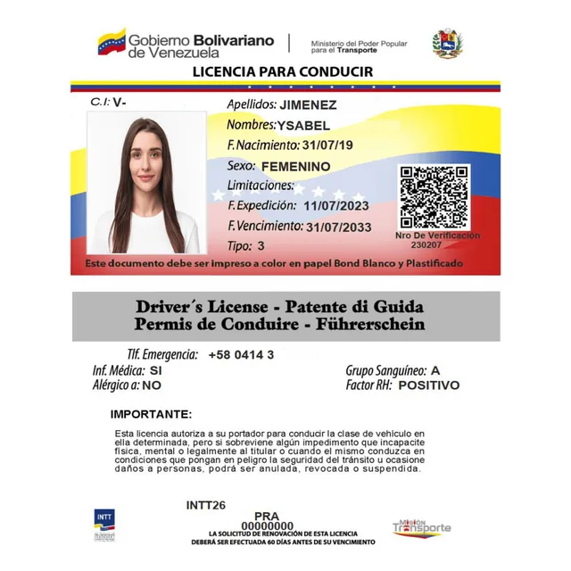 Carnet En Pvc / Licencias