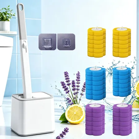 Kit Limpador De Vaso Escova Sanitária Descartável 36 Refis