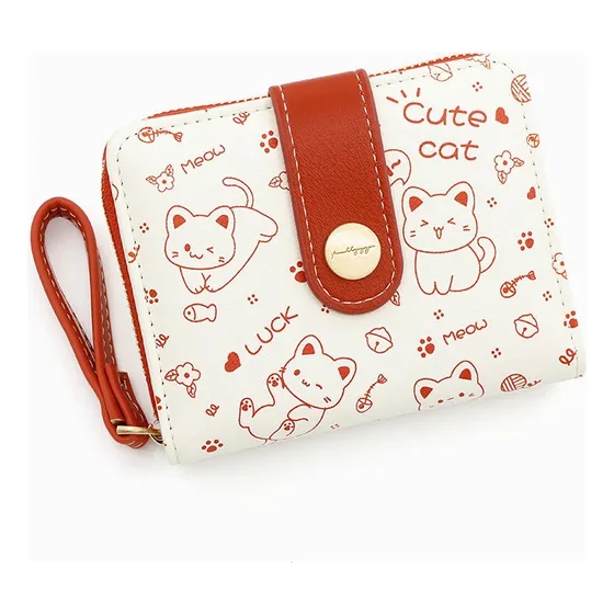 Cartera Pequeña Para Mujeres Diseño De Gato Kawaii