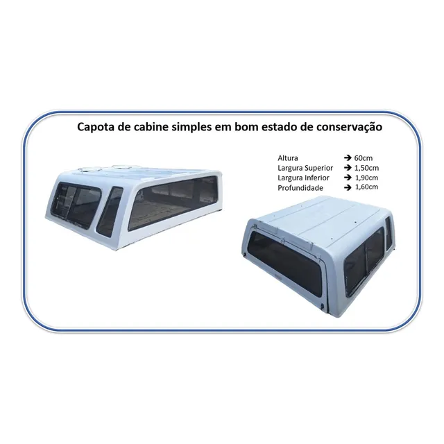 Capota Camioneta Cabine Simples De Fibra