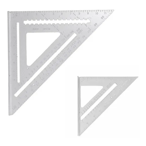 Kit 2 Esquadro Rápido Tipo Swanson Speed Square 7 E 12 Pol