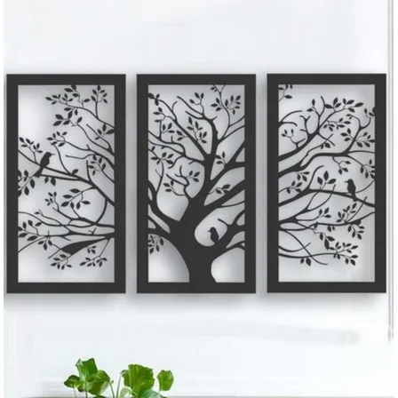 Cuadro Decorativo Tríptico Árbol De La Vida 35x60 Cm