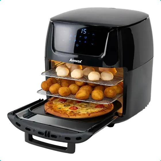 Air Fryer Amvox 1700w Sem Óleo Digital 220v Preta
