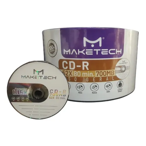 50 Midia Virgem Cd Maketech Psone Ps1 Musica Mp3