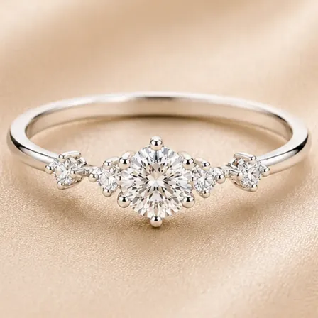Anel Feminino Prata 925 Princesas Solitário Pedra Zircônia
