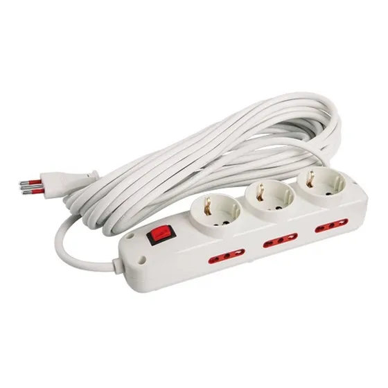 Alargue Electrico 10a Cable 10 M 6 Tomas 3 En Línea 3 Schuko