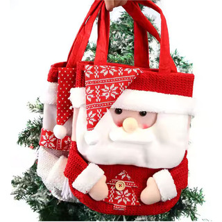 \ Bolso De Mano De Regalo Con Patrón De Papá Noel De Navidad \ Bolso De Mano De Regalo Con Patrón De Papá Noel De Navidad