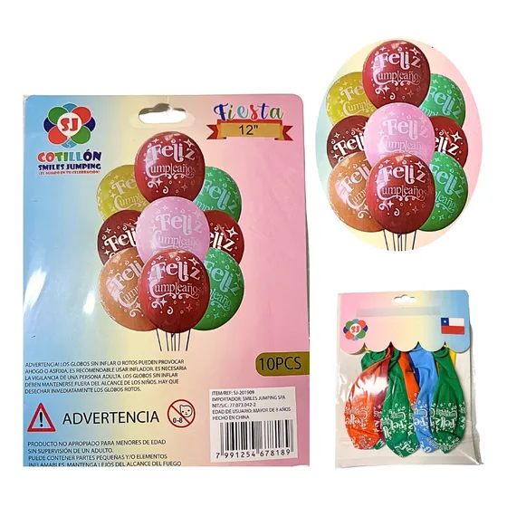 Globos R12 Látex Fc Colores 10un