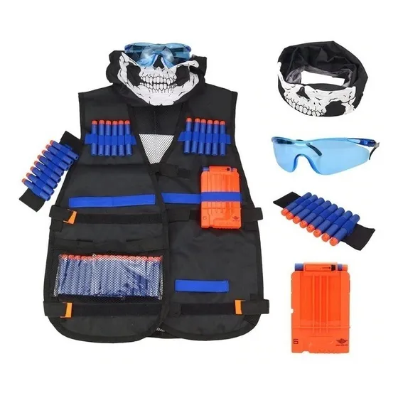Kit Tatico  Nerf Colete + Mascara + Óculos + Pente +pulseira