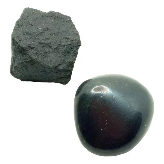 Pedra Ônix Negro Bruta E Polida P/coleção 5cm Kit C/2 Gemas