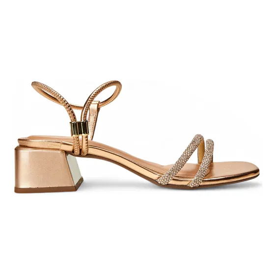 Sandália Beira Rio Feminina Strass Salto 4cm