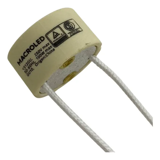  Conector Ceramico Gu10 Macroled Con 15cm De Cable Entelado