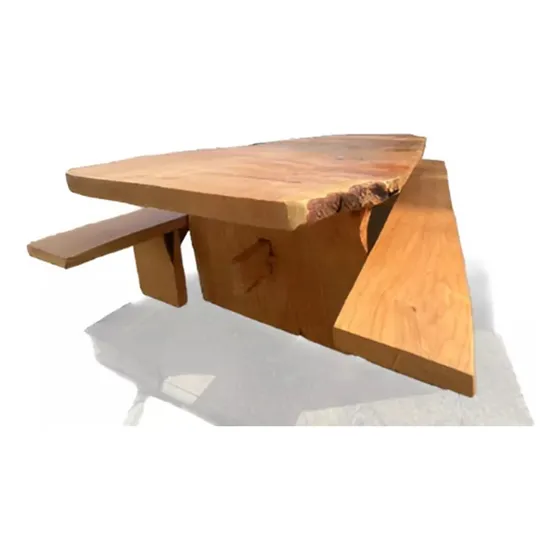 Mesa Rústica De Terraza Madera Ciprés 200cmx90cm Con Bancas