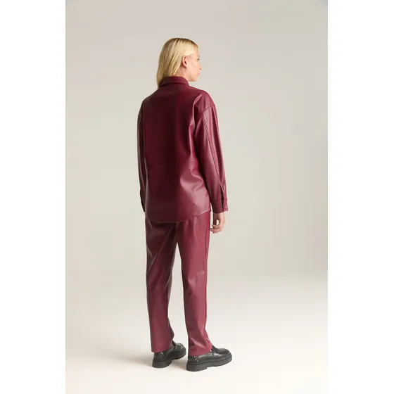 Chaqueta Pu Con Cuello Camisa Y Bolsillos Mujer Desiderata