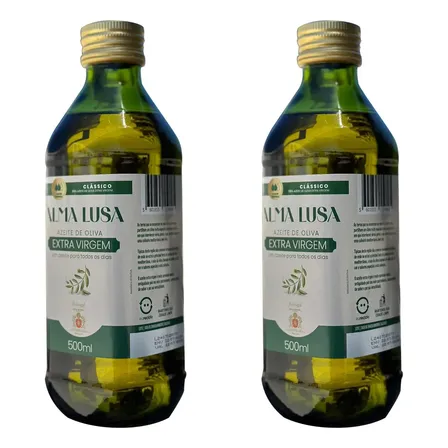Kit 2 Azeite De Oliva Extra Virgem Alma Lusa 500ml Portugal