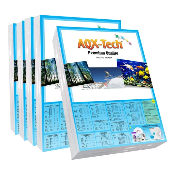 Papel Fotografico A4 180gr 300 Hojas Aqx Brillante Glossy