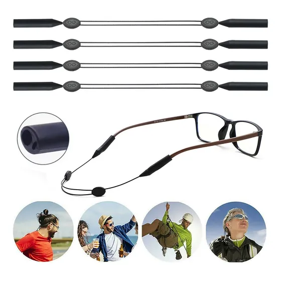 Strap, Amarra Sujeta Lentes Silicona Ajustable C/ganchos