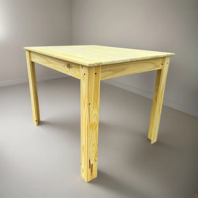 Mesa Pino Bar 100 X 80 Tapa Maciza Trabajada Lijada