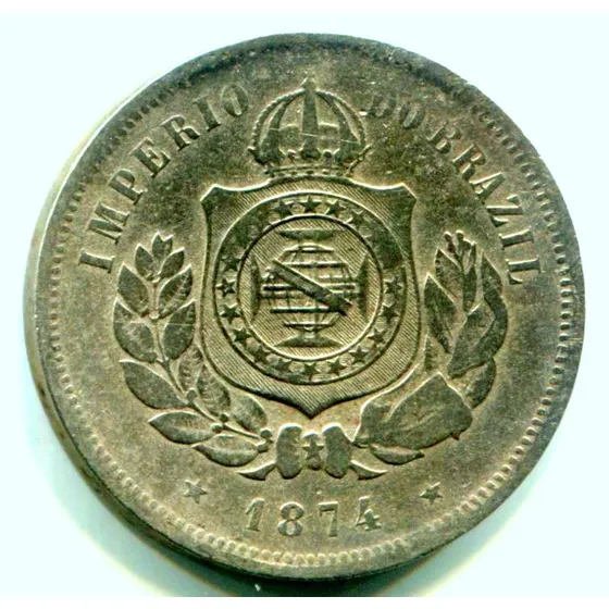Moeda Brasil Império 200 Réis 1874 Sob Frete Grátis - L.4337