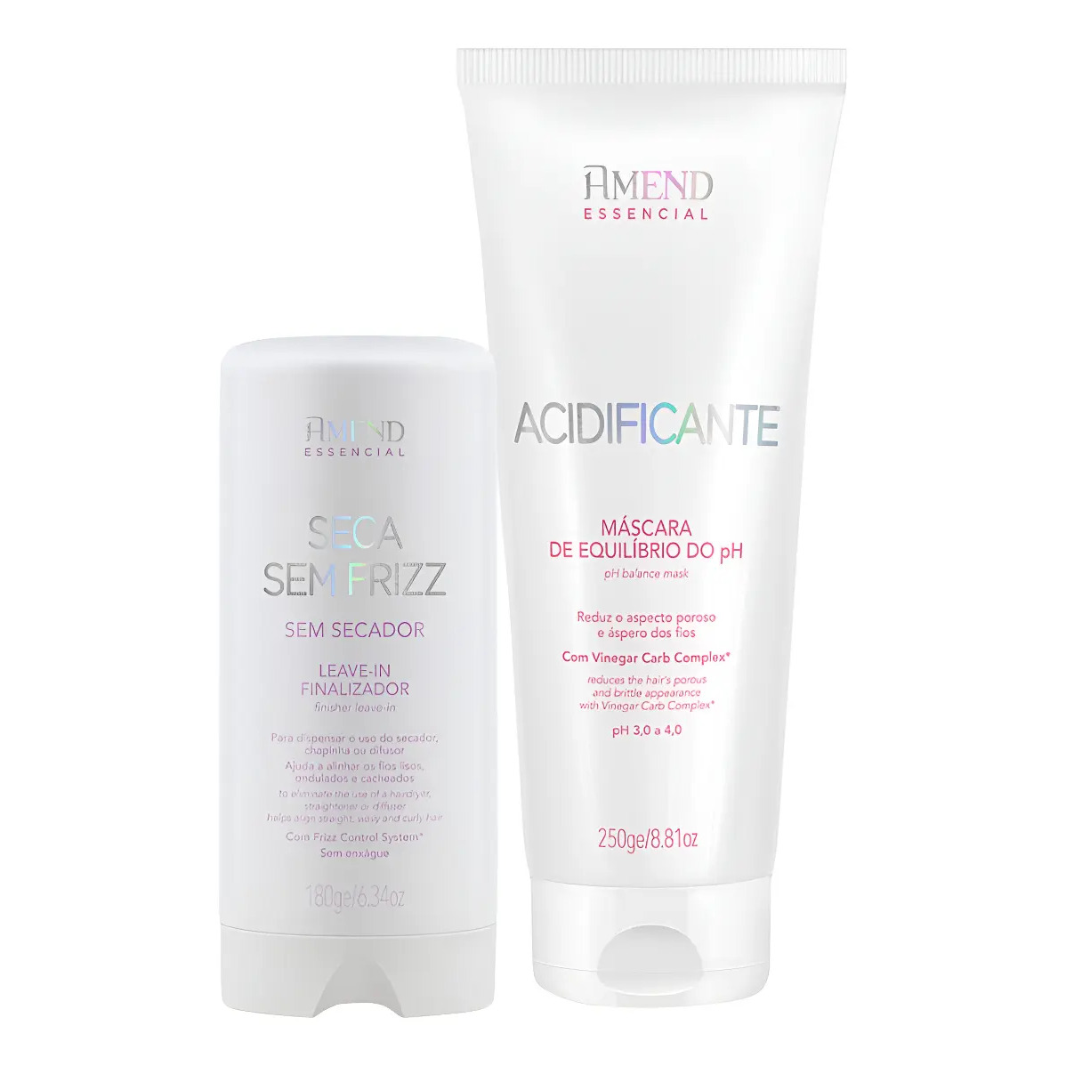 Kit Amend Acidificante Equilíbrio E Leave-in Seca Sem Frizz