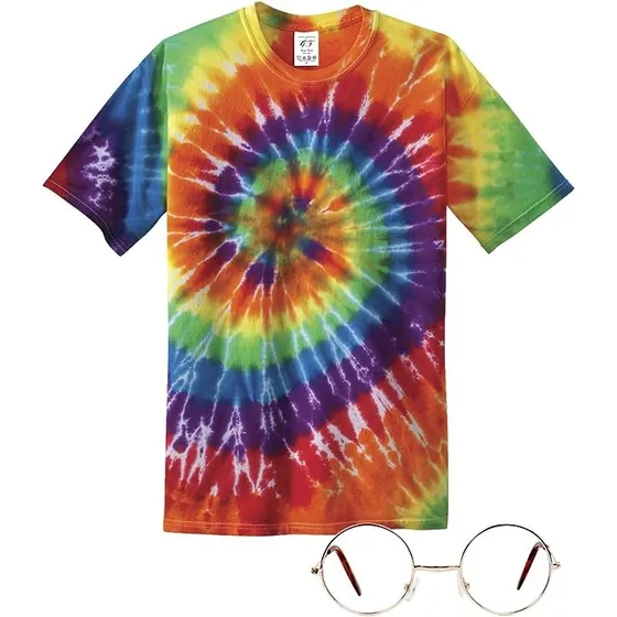 Kit Camiseta Talla Medium Y Gafas Para Adulto De Hippie