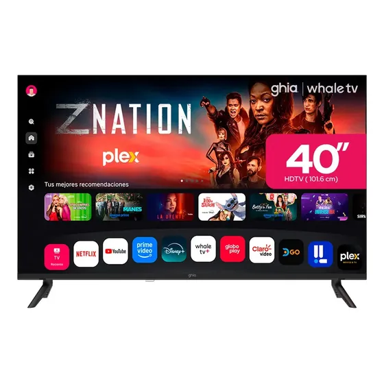 Pantalla Smart Tv Ghia 40 Pulgadas Sistema Whale Tv Panel D-Led Con Full HD Wifi 2 puertos Usb2.0 3 puertos Hdmi 60hz
