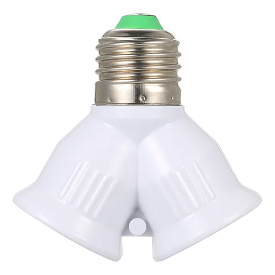 Adaptador Divisor De Enchufe De Bombilla Led E27 Macho A Dob