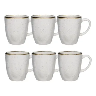 Oxford Jogo Com 6 Canecas De 380ml Em Porcelana Ryo Maresia Oxford Off White E Do