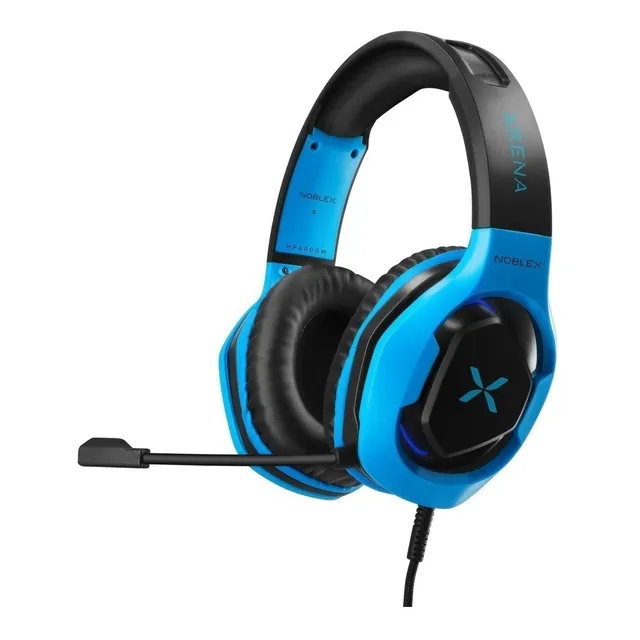 Auriculares Gamer Noblex Hp600gm X Sound Celeste Luz Led