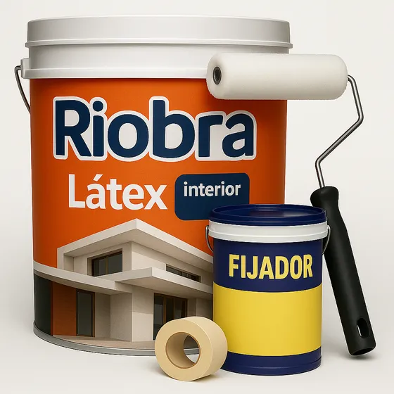 Combo Pintura Látex Blanca Interior Exterior 20 Lts + Fijador Sellador + Rodillo Listo Para Pintar Paredes Techos Muros Alta Cobertura Obra Hogar Fácil Aplicación