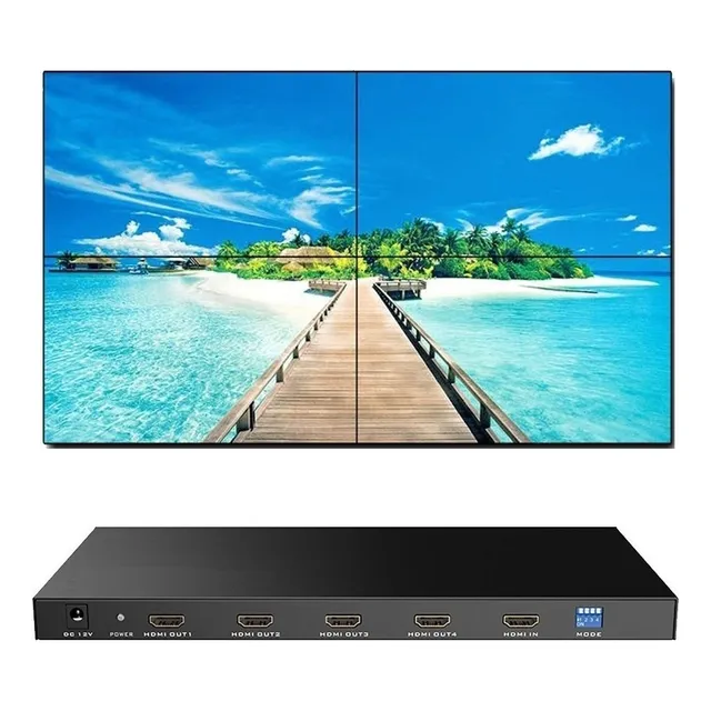 Controlador Video Wall 2x2 Hdmi Expande Imagen 4 Pantalla Fd