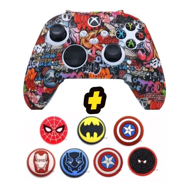 Forro Control Xbox Series S / X + 2 Grips Diseños