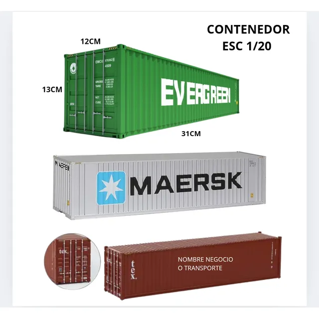 Contenedor Esc 1:20 Coleccionable C/apertura Ptas 30cm Larg