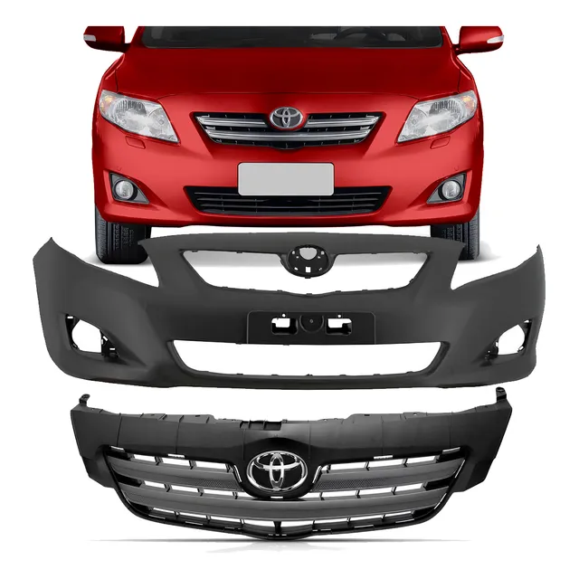 Parachoque + Grade Frontal E Emblema Corolla 2009 2010 2011