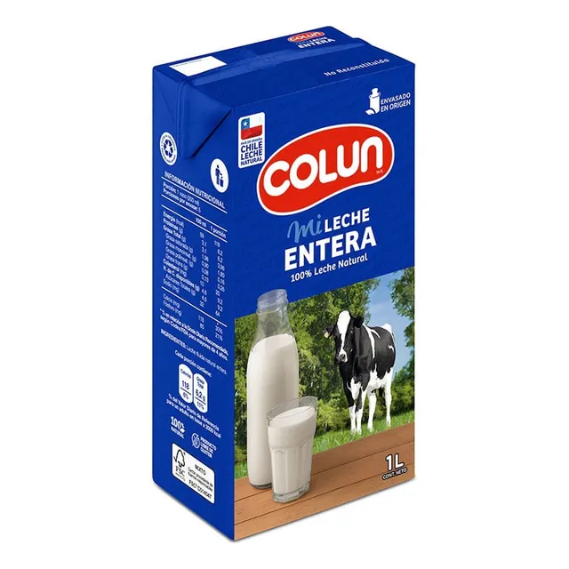Leche Entera Natural Colun Sin Tapa 1 L