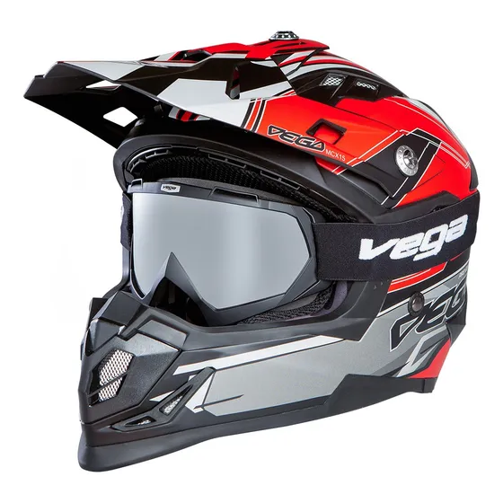 Casco Motocross Vega Mcx Color + Antiparra + Lente Cuo