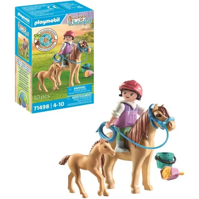 Playmobil Horses Of Waterfall Niña Con Poni Y Potro 71498