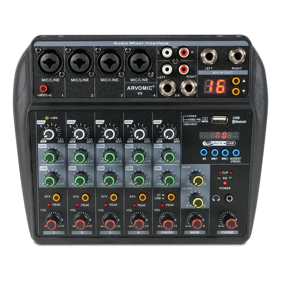 Mesas De Som De 6 Canais Digital Com 16 Dsp Usb Bluetooth