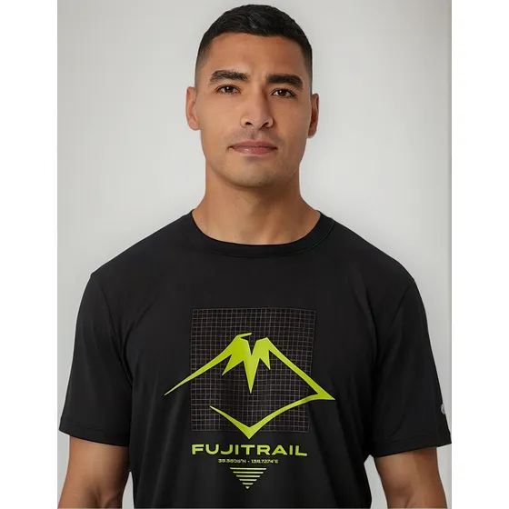Fujitrail Logo Ss Top M Performance Black/antique Red/neon