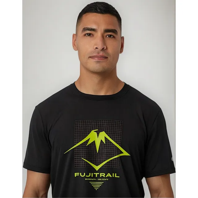 Fujitrail Logo Ss Top M Performance Black/antique Red/neon