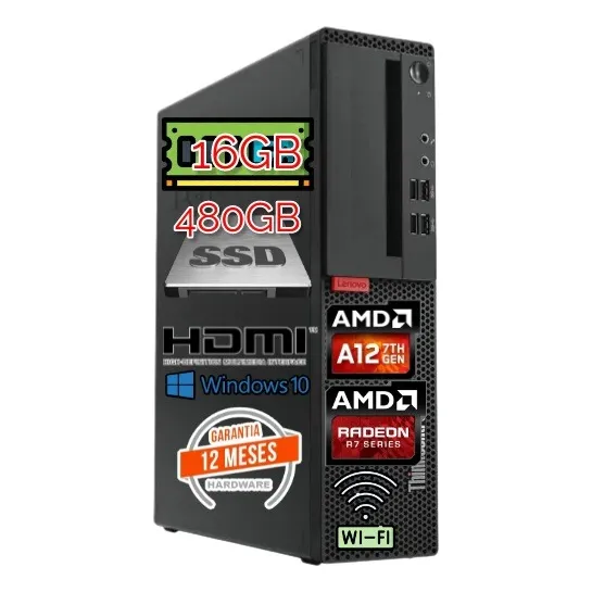 Computador De Escritorio Lenovo M715s 480 Gb Con Procesador Amd A12-9800 - Excelente (Reacondicionado)